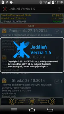 Jedáleň android App screenshot 1